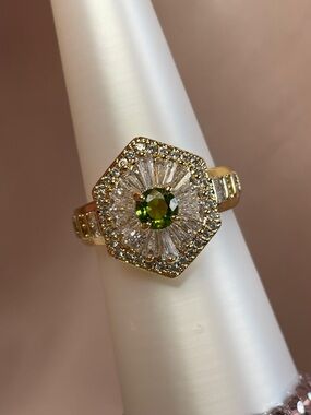 Bomb Party "Mesmerizing Limelight" RG61753 Peridot on Gold Plating Size 9